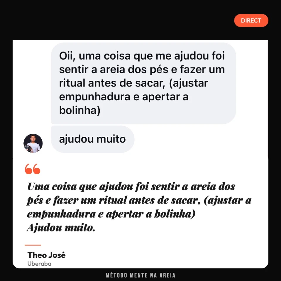 Depoimento de Theo José, Uberaba, sobre o Método Mente na Areia