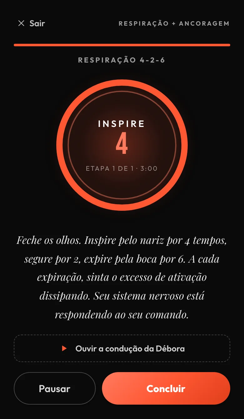 Ampliar a tela da sessão guiada no app