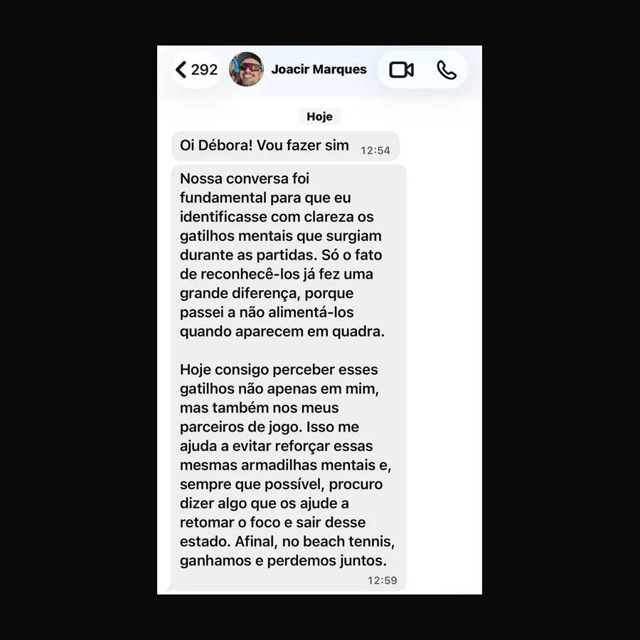 Ampliar o print da conversa de Joacir Marques